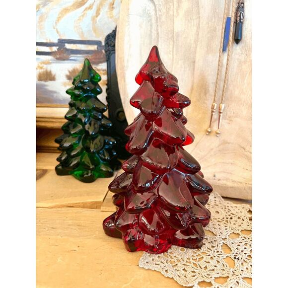 Vintage Mosser Glass Ruby Red Christmas Tree – 8 Inch - Picture 5 of 5